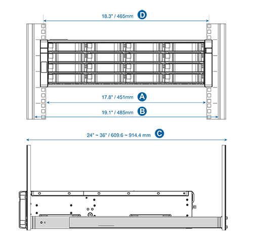 QNAP Rail Kit C01/B01/B02/A02-90/A03-57/E02/E03 - ACE Peripherals
