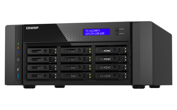 QNAP TS-h1290FX 12-Bay NVMe/SATA All-Flash Tower NAS - ACE Peripherals