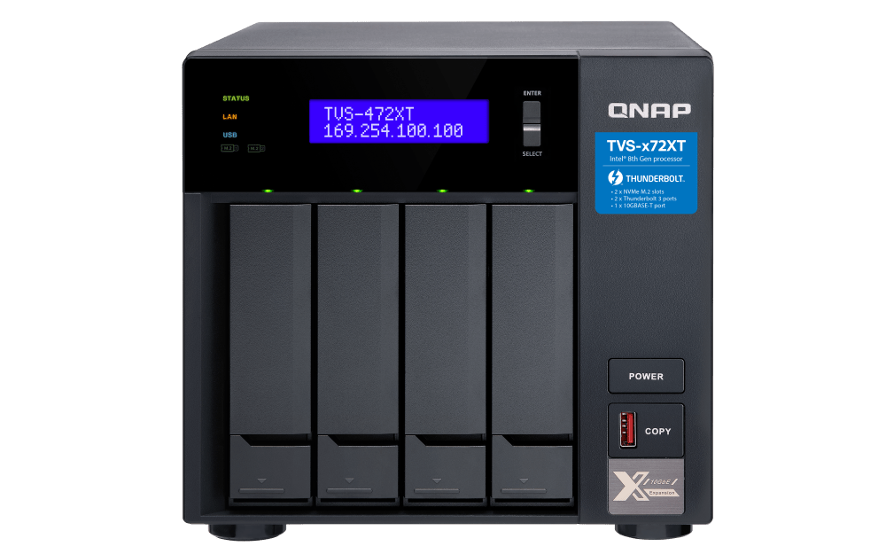 QNAP TVS-472XT 4-Bay Thunderbolt Tower NAS - ACE Peripherals