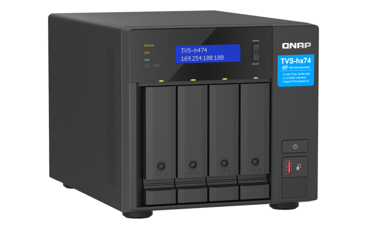 QNAP TVS-h474 4-Bay 2.5G/10G Tower NAS - ACE Peripherals