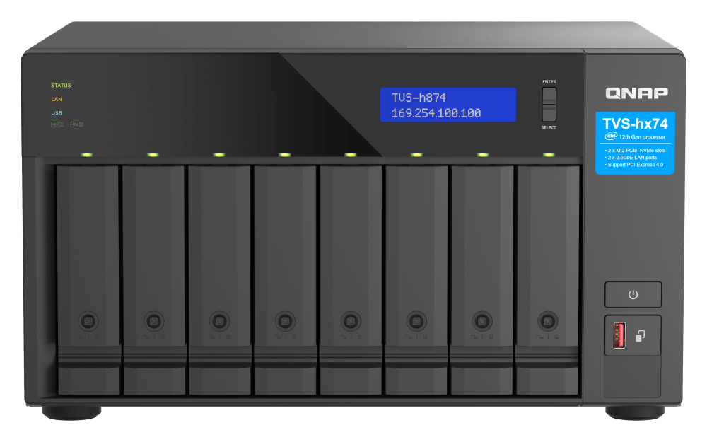 QNAP TVS-h874 8-Bay 2.5G/10G Tower NAS - ACE Peripherals