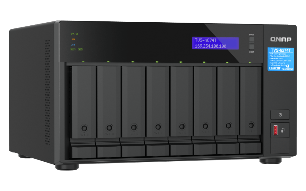 QNAP TVS-h874T 8-Bay Thunderbolt Tower NAS - ACE Peripherals