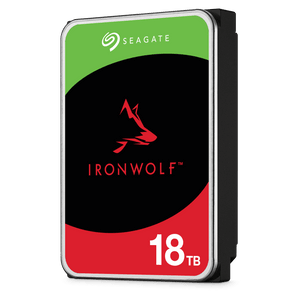 Seagate IronWolf 18TB NAS hard drive angled view