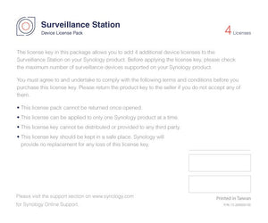 Synology 1/4/8-Channel Surveillance Device License Pack - ACE Peripherals