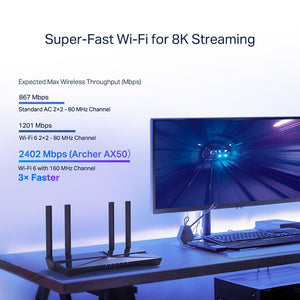 TP-Link Archer AX50 AX3000 Dual Band Gigabit Wi-Fi 6 Router - ACE Peripherals