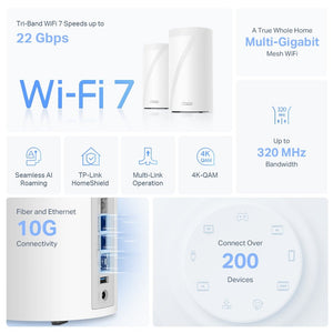 TP-Link Deco BE85 BE22000 Tri-Band Whole Home Mesh WiFi 7 - ACE Peripherals