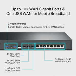 TP-Link ER8411 Omada VPN Router with 10G Ports with 10G Ports - ACE Peripherals