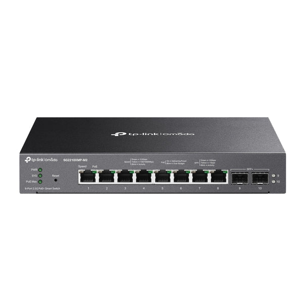 TP-Link SG2210XMP-M2 Omada 8-Port 2.5GBASE-T and 2-Port 10GE SFP+ Smart Switch with 8-Port PoE+ - ACE Peripherals