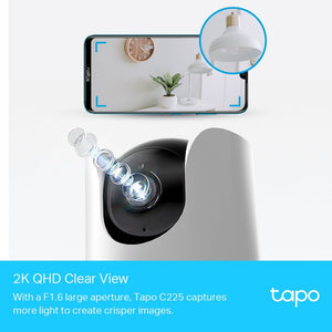 TP-Link Tapo C225 4MP 2K QHD WiFi 360º Pan Tilt IP Camera with Smart AI Detection - ACE Peripherals