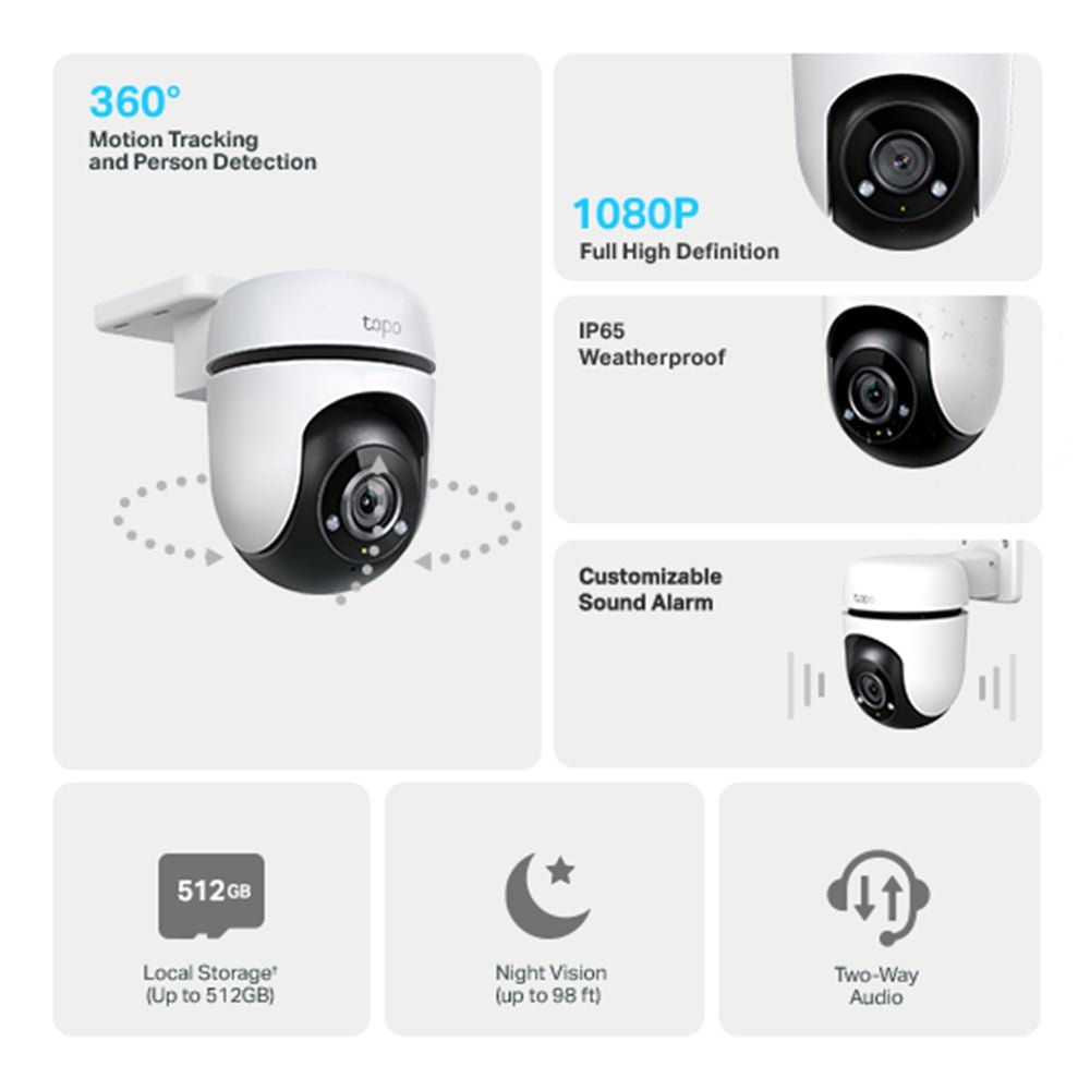 TP-Link Tapo C500 2MP FHD WiFi Outdoor 360º Pan Tilt IP Camera - ACE Peripherals