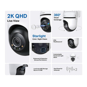 TP-Link Tapo C520WS 4MP 2K QHD WiFi Outdoor 360º Pan Tilt IP Camera - ACE Peripherals