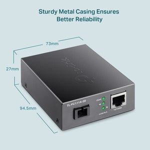 TP-Link TL-FC111A-20 10/100 Mbps WDM Media Converter - ACE Peripherals