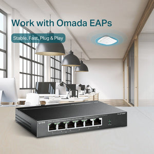 TP-Link TL-SF1006P 6-Port 10/100Mbps 250m Long Range PoE Switch with 4-Port PoE+ Unmanaged Switch - ACE Peripherals