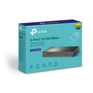TP-Link TL-SF1008LP 8-Port 10/100Mbps with 4-Port 250m Long Range PoE Unmanaged Switch - ACE Peripherals