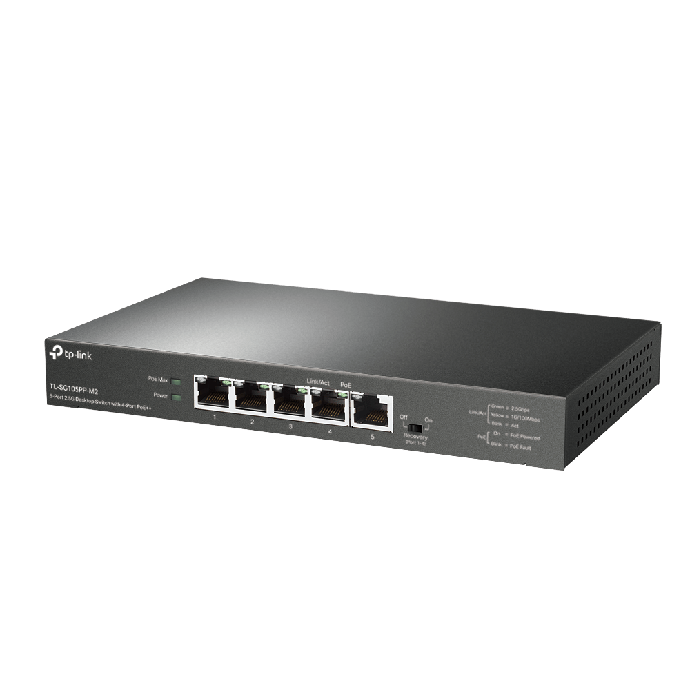 TP-Link TL-SG105PP-M2 5-Port 2.5G with 4-Port PoE++ Unmanaged Switch - ACE Peripherals