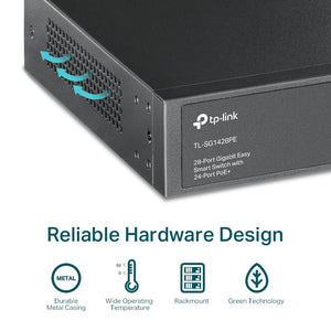 TP-Link TL-SG1428PE 28-Port Gigabit Easy Smart PoE Switch with 24-Port PoE+ - ACE Peripherals