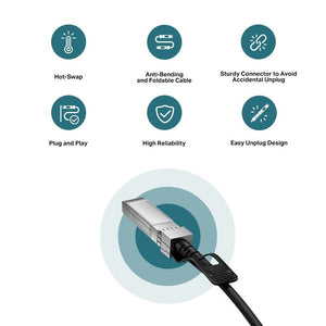 TP-Link TL-SM5220-1M 1 Meter 10G SFP+ Direct Attach Cable - ACE Peripherals