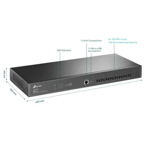 TP-Link TL-SX3008F JetStream 8-Port 10GE SFP+ L2+ Managed Switch - ACE Peripherals