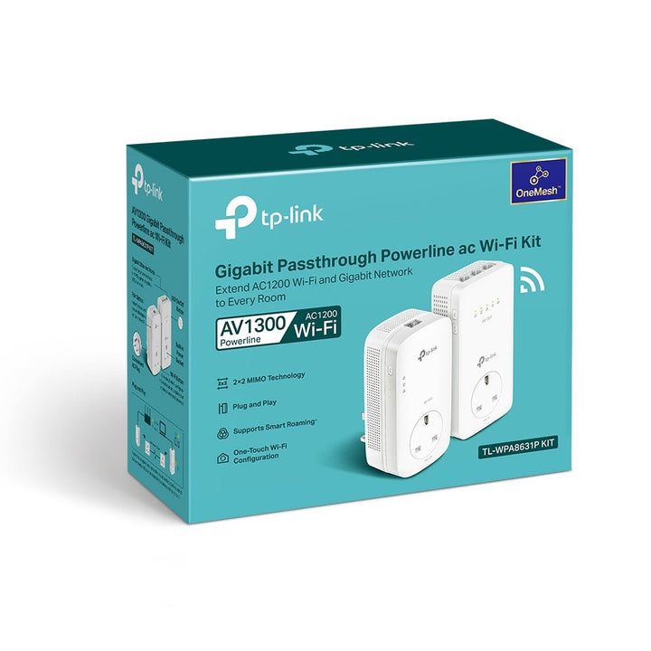 TP-Link TL-WPA8631P KIT AV1300 Gigabit Passthrough Powerline AC Wi-Fi Kit - ACE Peripherals