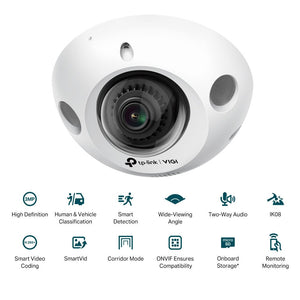 TP-Link VIGI C230I Mini 3MP IR Mini Dome Network Camera - ACE Peripherals