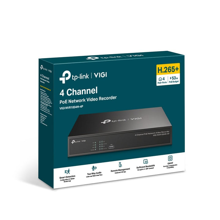 TP-Link VIGI NVR1004H-4P 4 Channel PoE+ Network Video Recorder - ACE Peripherals
