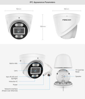 Foscam FN9108E-T4 8-Channel 5MP POE NVR Kits with Dome Cameras - ACE Peripherals
