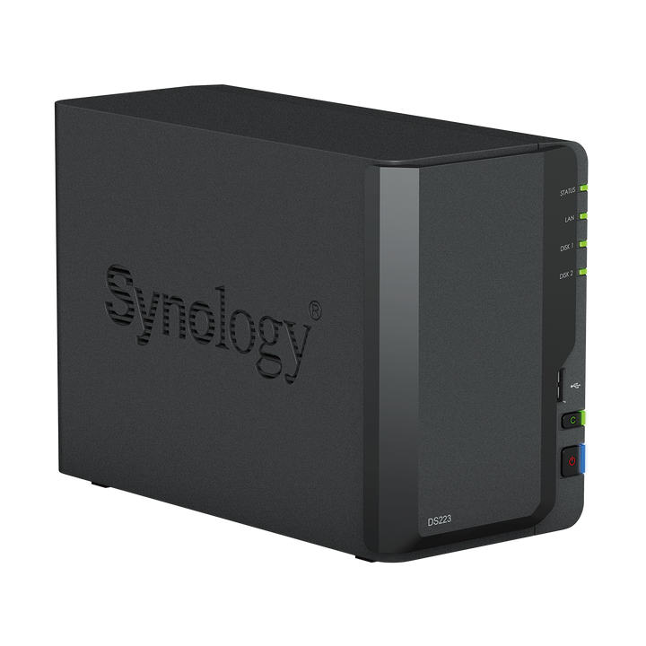 Synology DS223 Left 45-Degree Angle View