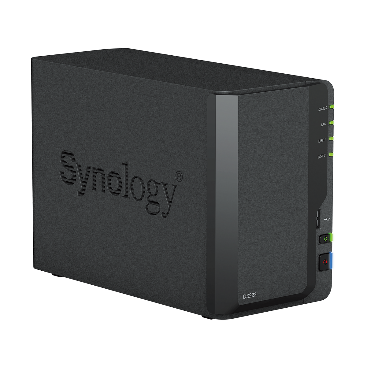 Synology DS223 Left 45-Degree Angle View