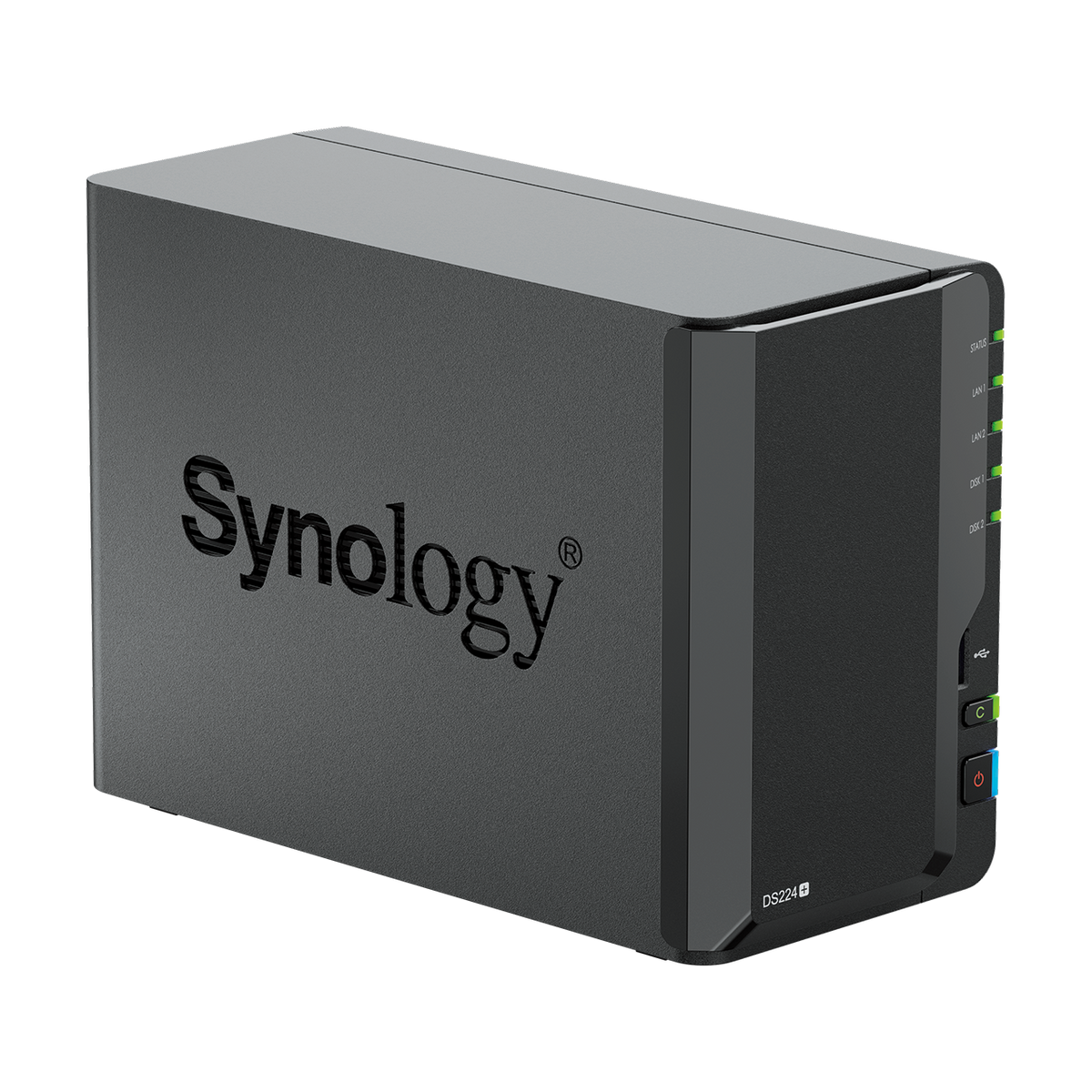 Synology DS224+ Left 45-Degree Angle View