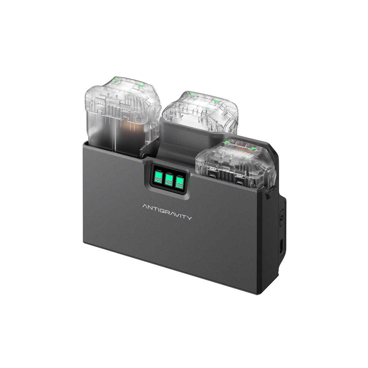 Antigravity A1 Charging Hub with compatible flight batteries in the Action Power Kit