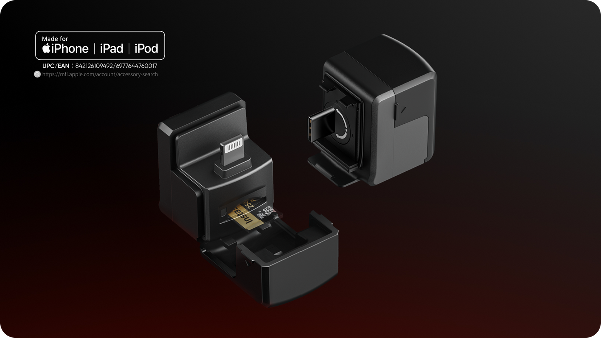 Insta360 Ace Series Quick Reader dual connector compatibility illustration