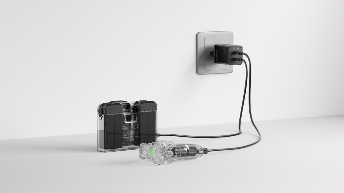 Antigravity dual USB-C charger powering compatible A1 equipment