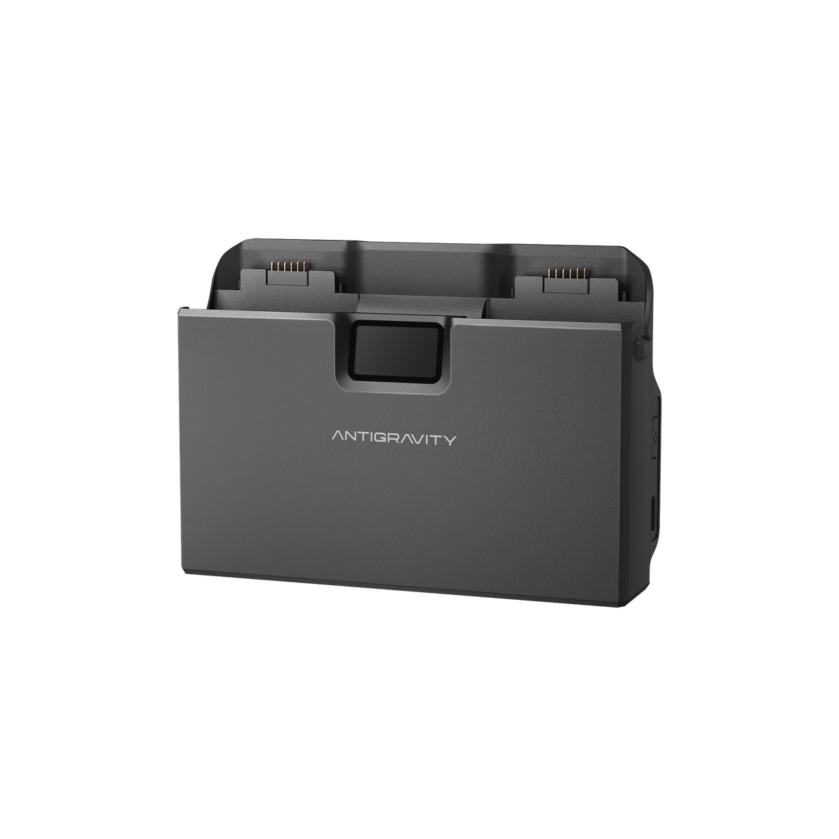 Antigravity A1 Charging Hub angled front view with empty battery slots