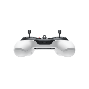 Antigravity A1 Remote Controller underside showing the USB-C port and stored control sticks