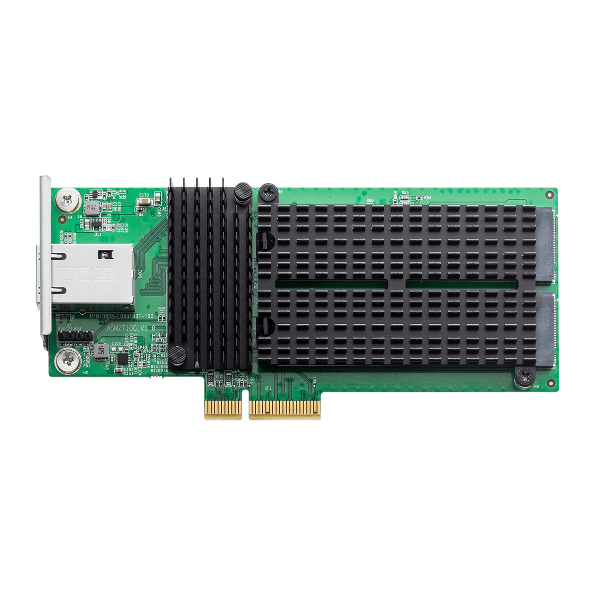 Asustor AS-T10G3 PCI Express x4 combo card with dual M.2 2280 NVMe slots and 10GbE - ACE Peripherals