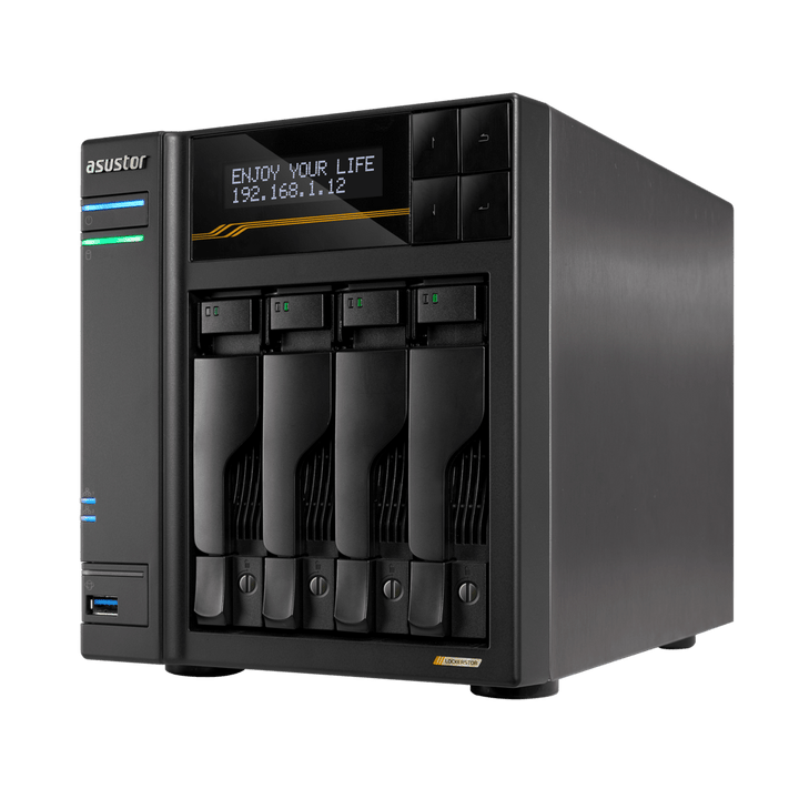 Asustor AS6804T LockerStor 4 Gen 3 Quad NVMe SSD Dual 10GbE 4 - Bay Tower NAS - ACE Peripherals