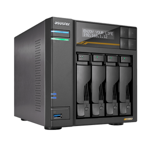 Asustor AS6804T LockerStor 4 Gen 3 Quad NVMe SSD Dual 10GbE 4 - Bay Tower NAS - ACE Peripherals