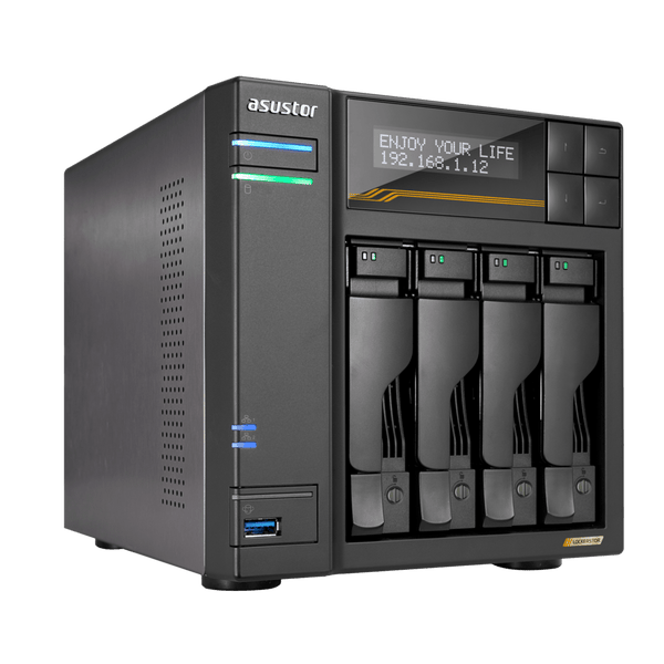 Asustor AS6804T LockerStor 4 Gen 3 Quad NVMe SSD Dual 10GbE 4 - Bay Tower NAS - ACE Peripherals