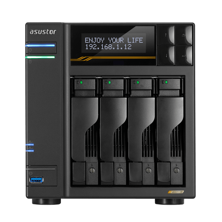 Asustor AS6804T LockerStor 4 Gen 3 Quad NVMe SSD Dual 10GbE 4 - Bay Tower NAS - ACE Peripherals