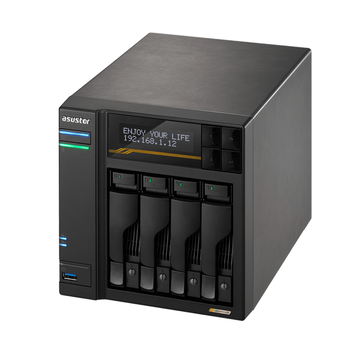 Asustor AS6804T LockerStor 4 Gen 3 Quad NVMe SSD Dual 10GbE 4 - Bay Tower NAS - ACE Peripherals