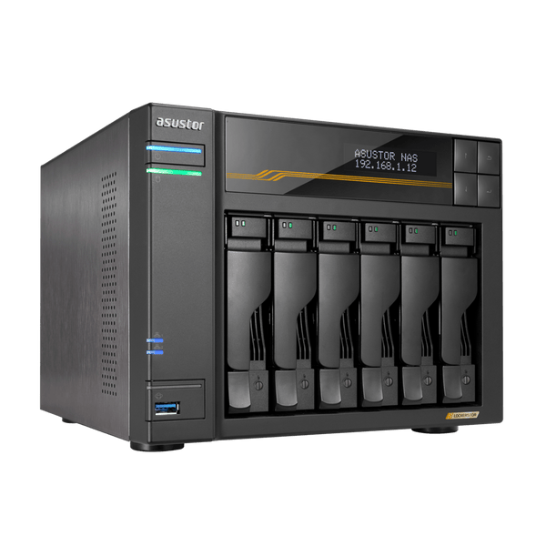 Asustor AS6806T LockerStor 6 Gen 3 Quad NVMe SSD Dual 10GbE 6 - Bay Tower NAS - ACE Peripherals