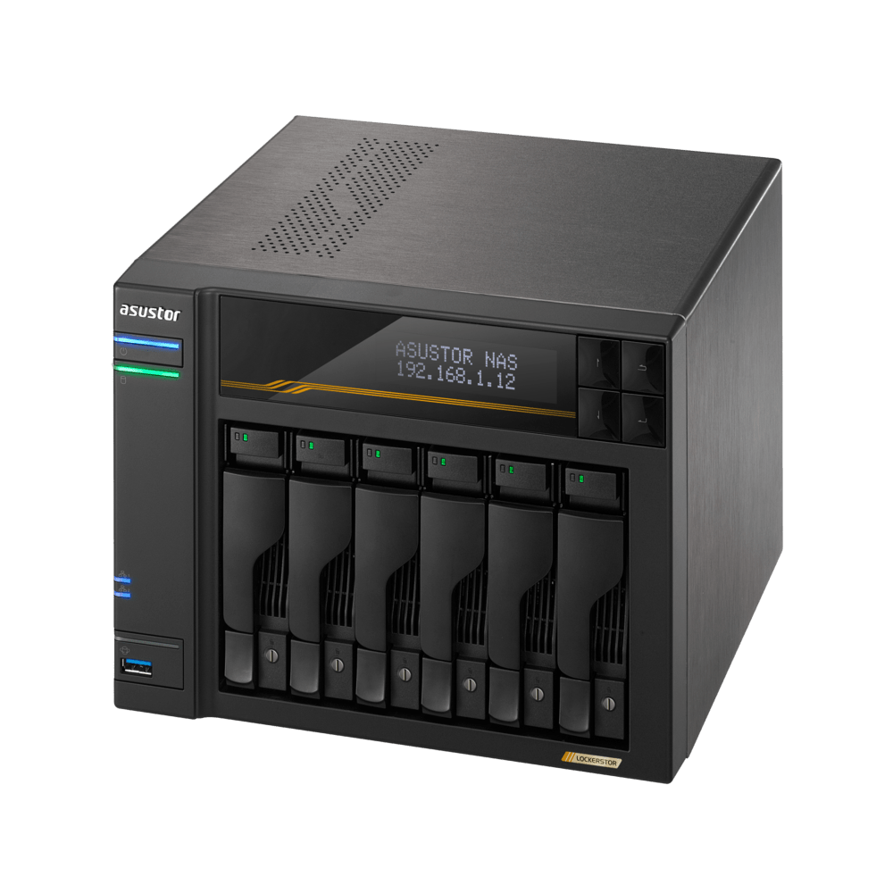 Asustor AS6806T LockerStor 6 Gen 3 Quad NVMe SSD Dual 10GbE 6 - Bay Tower NAS - ACE Peripherals