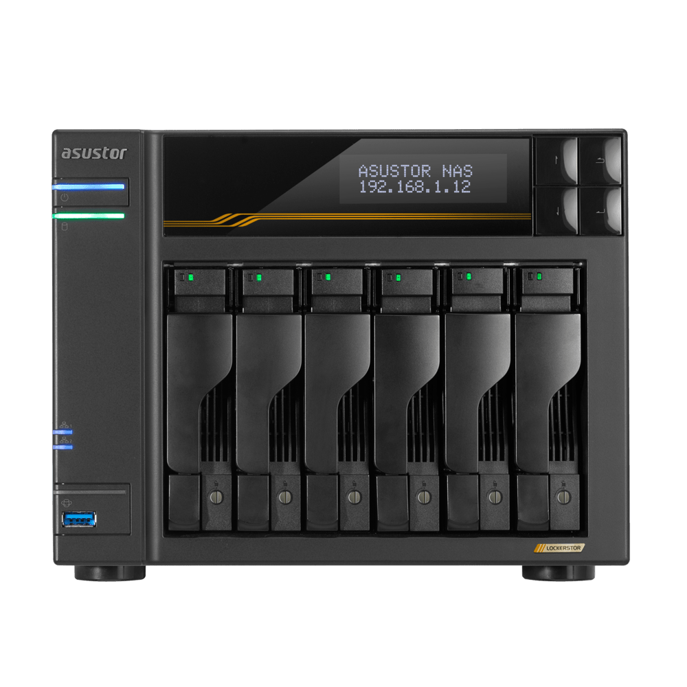 Asustor AS6806T LockerStor 6 Gen 3 Quad NVMe SSD Dual 10GbE 6 - Bay Tower NAS - ACE Peripherals