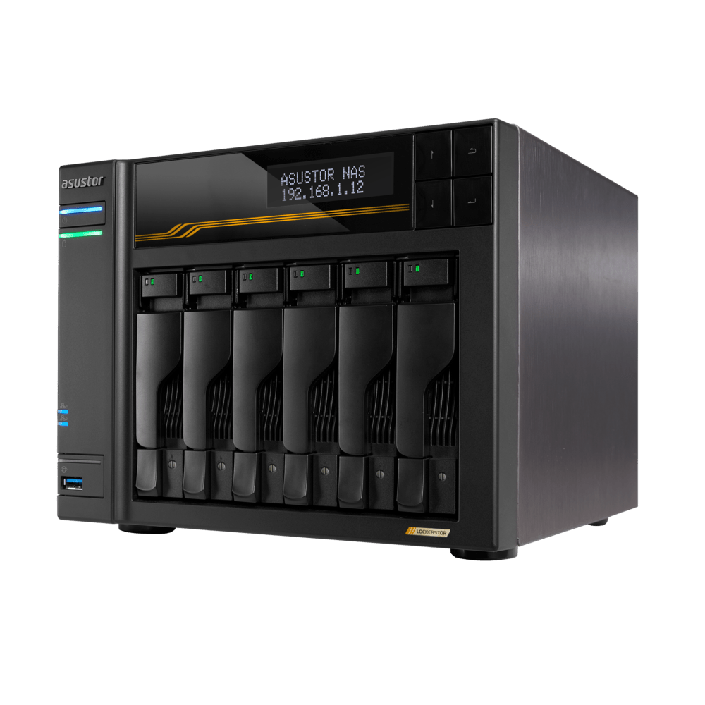 Asustor AS6806T LockerStor 6 Gen 3 Quad NVMe SSD Dual 10GbE 6 - Bay Tower NAS - ACE Peripherals