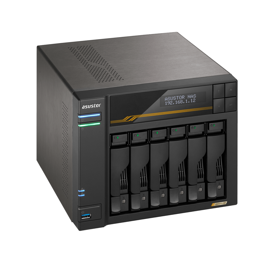 Asustor AS6806T LockerStor 6 Gen 3 Quad NVMe SSD Dual 10GbE 6 - Bay Tower NAS - ACE Peripherals