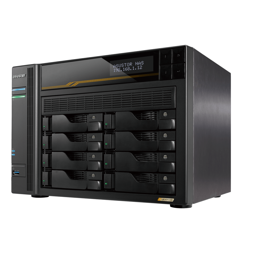Asustor AS6808T LockerStor 8 Gen 3 Quad NVMe SSD Dual 10GbE 8 - Bay Tower NAS - ACE Peripherals