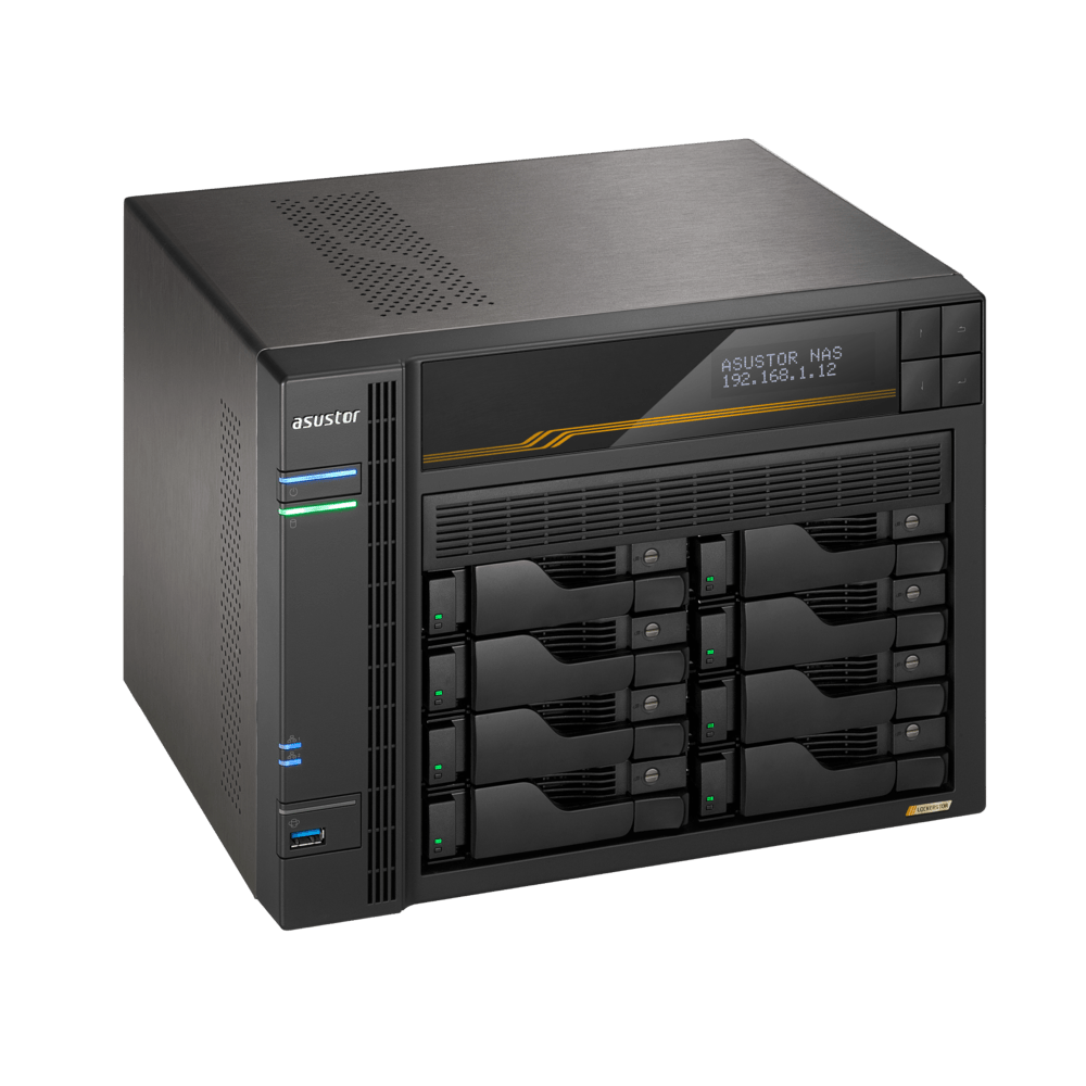 Asustor AS6808T LockerStor 8 Gen 3 Quad NVMe SSD Dual 10GbE 8 - Bay Tower NAS - ACE Peripherals