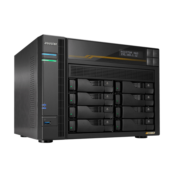 Asustor AS6808T LockerStor 8 Gen 3 Quad NVMe SSD Dual 10GbE 8 - Bay Tower NAS - ACE Peripherals