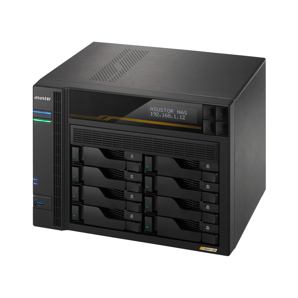 Asustor AS6808T LockerStor 8 Gen 3 Quad NVMe SSD Dual 10GbE 8 - Bay Tower NAS - ACE Peripherals