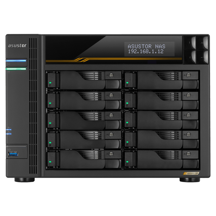 Asustor AS6810T LockerStor 10 Gen 3 Quad NVMe SSD Dual 10GbE 10 - Bay Tower NAS - ACE Peripherals